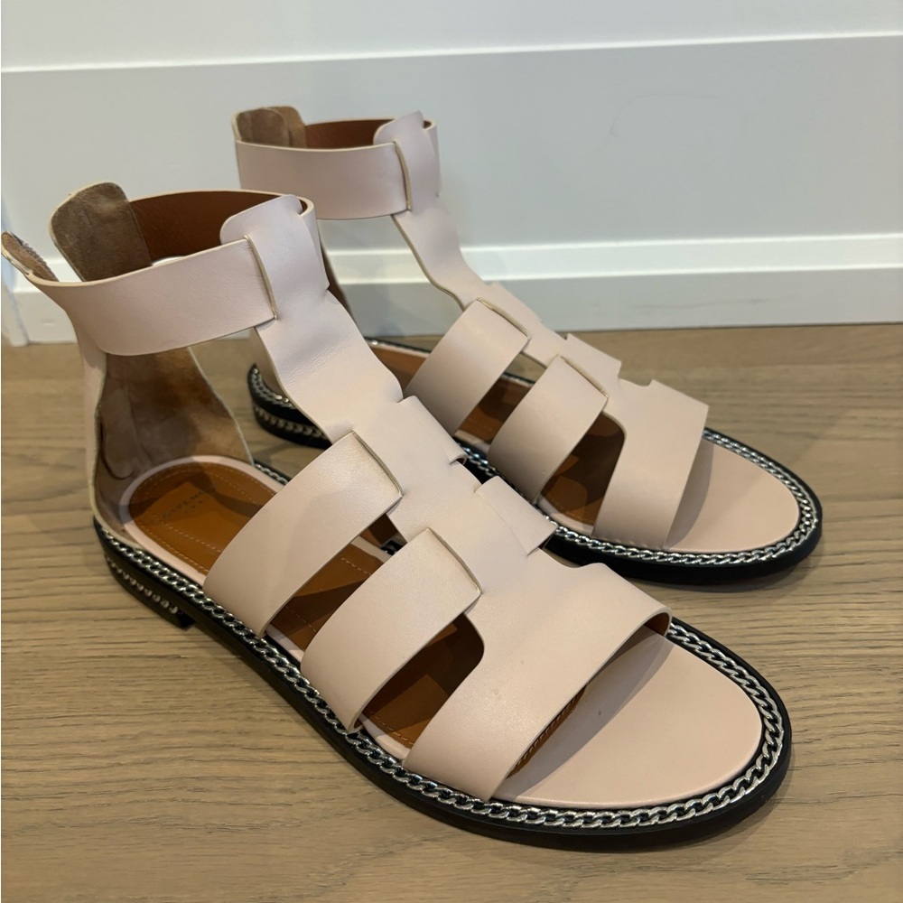 Givenchy Pale Pink Leather Gladiator Sandals